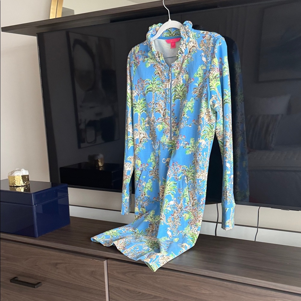 Lilly Pulitzer Blue and Green Tropical Dress